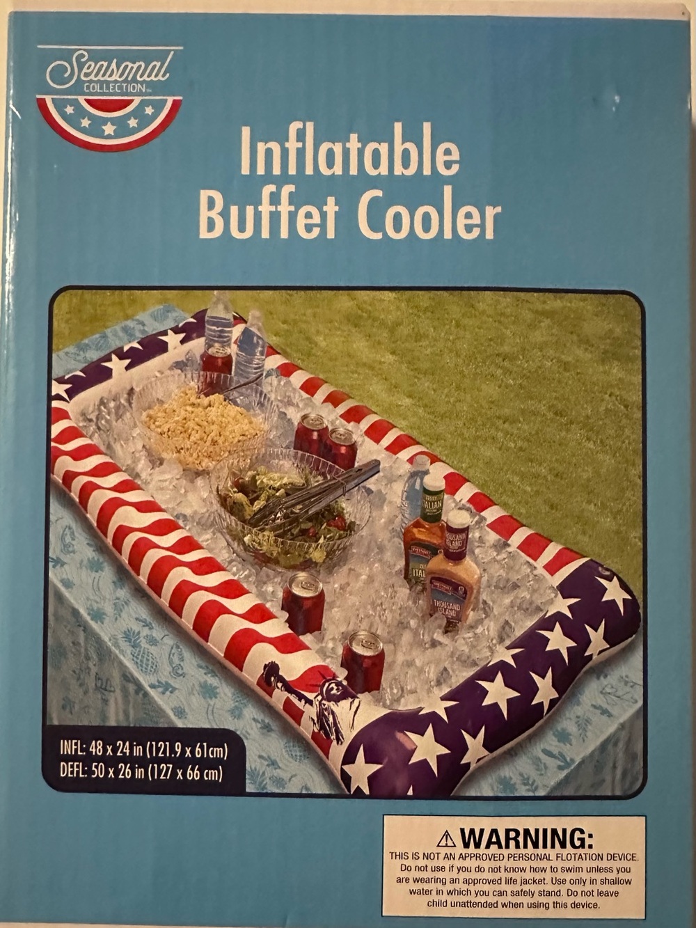 Inflatable Buffet Cooler - Patriotic Stars & Stripes